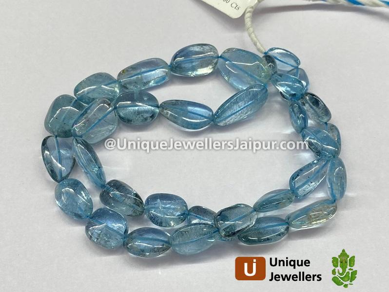 Moss Aquamarine Smooth Nuggets Beads